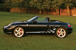HighgateHouse Porsche Boxster 986 Side Script Chequer Decal - Silver