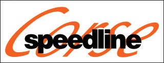 Speedline Corse overlaid logo Wheel Rim Decals BLACK & ORANGE 
